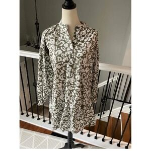 ELIZABETH AND JAMES Leopard Print Button Front Tiered Mini Dress Womens Size S